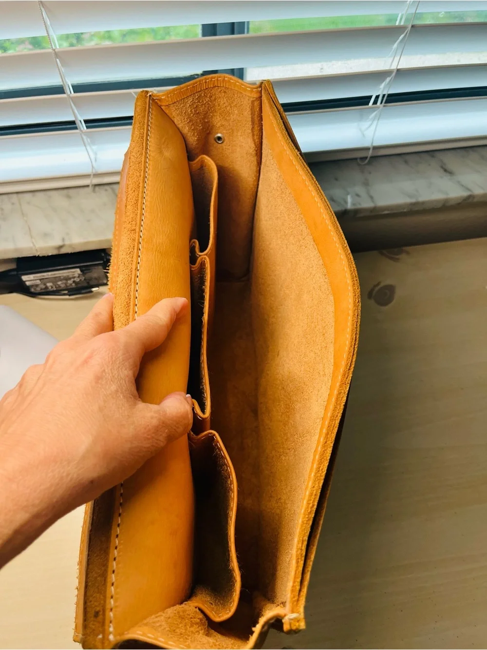 Classic Tan Leather Briefcase Satchel for Men